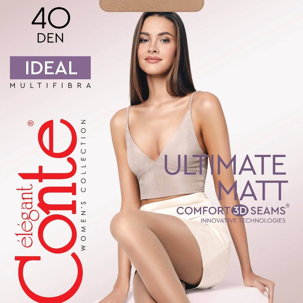 Conte Ideal 40 Den - Classic Women's Tights With a Reinforced Shorts